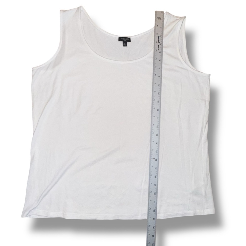TALBOTS Pima Cotton-Blend Tank - Solid White 1X - Picture 10 of 14